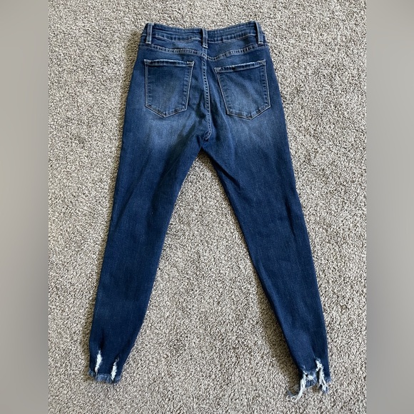 KanCan Dark Blue Distressed Skinny Jeans - Picture 2 of 5